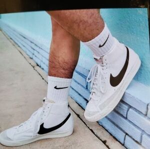 6 pairs Nike cotton Crew sock Dri-Fit white mens 8-12 cushion sport